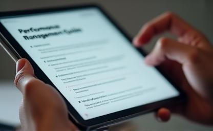 Person reading a guide on a tablet