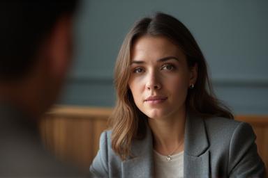 Person practicing interview skills