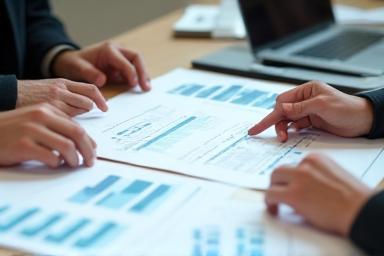 Consultants reviewing HR documents