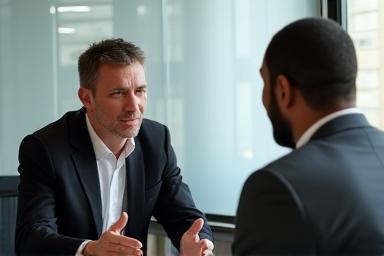 Manager providing feedback to an employee